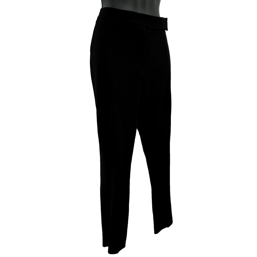 Cache Womens Modern Front Seam Straight Leg Dress Pants Size 4 Black Knit - Picture 6 of 10